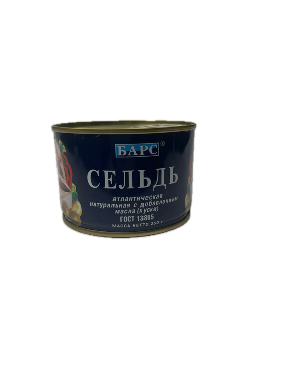 СЕЛЬДЬ В МАСЛЕ БАРС 250 ГР.